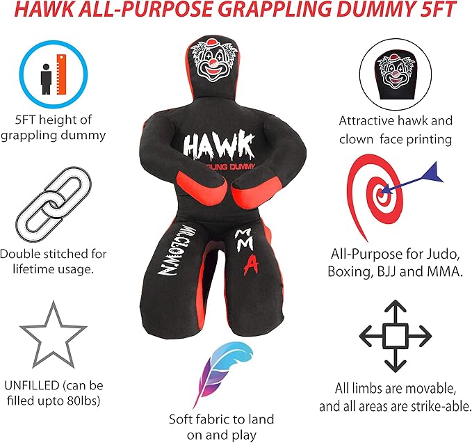 Hawk Sports Grappling Dummy BJJ Wrestling Dummy Punching Bag Submission