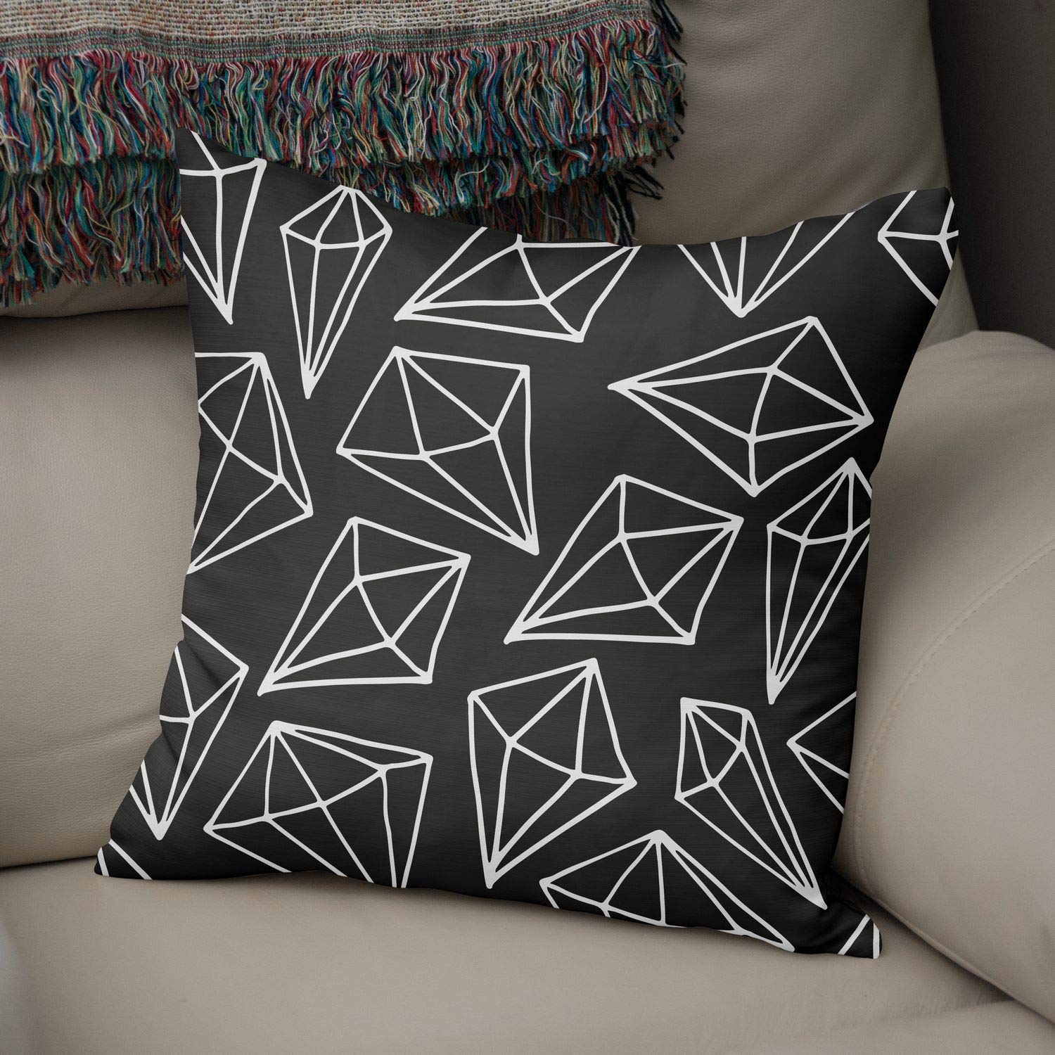 Bonamaison Decorative Cushion Cover Random Pattern, Throw Pillow Covers, Home Decorative Pillowcases for Livingroom, Sofa, Bedroom, Size:50x50 Cm - Designed and Manufactured in Turkey
