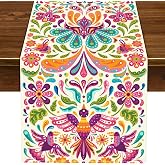 Nepnuser Mexican Otomi Table Runner Day of The Dead Fiesta Party Supply Dia De Los Muertos Decoration Home Kitchen Altar Ofrenda Decor (13
