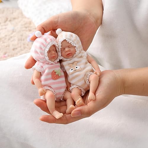 Miaio Reborn Baby Doll Twins Inch Silicone Doll Mini Realistic