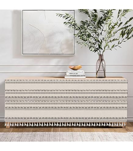 Cortina Decorativa Para Armarios De Lino - 27x25 Pulgadas, Con Velcro, Ideal Para Cocina, Baño O Esconder Estantes
