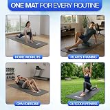 Bionix Extra Thick Yoga Mat 180x60 cm Non Slip with Carry Strap Grey view 8
