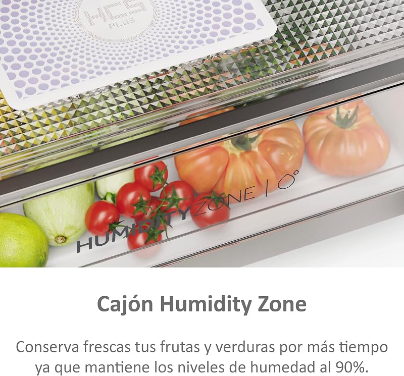 Haier 2d 60 series 3 hdw3618dnpk - geladeira combi, funções inteligentes, conexão wifi, motor inversor, gaveta de zona de umidade, total no frost, suporte para garrafas, largura 60cm, 341l, iluminação led, aço inoxidável