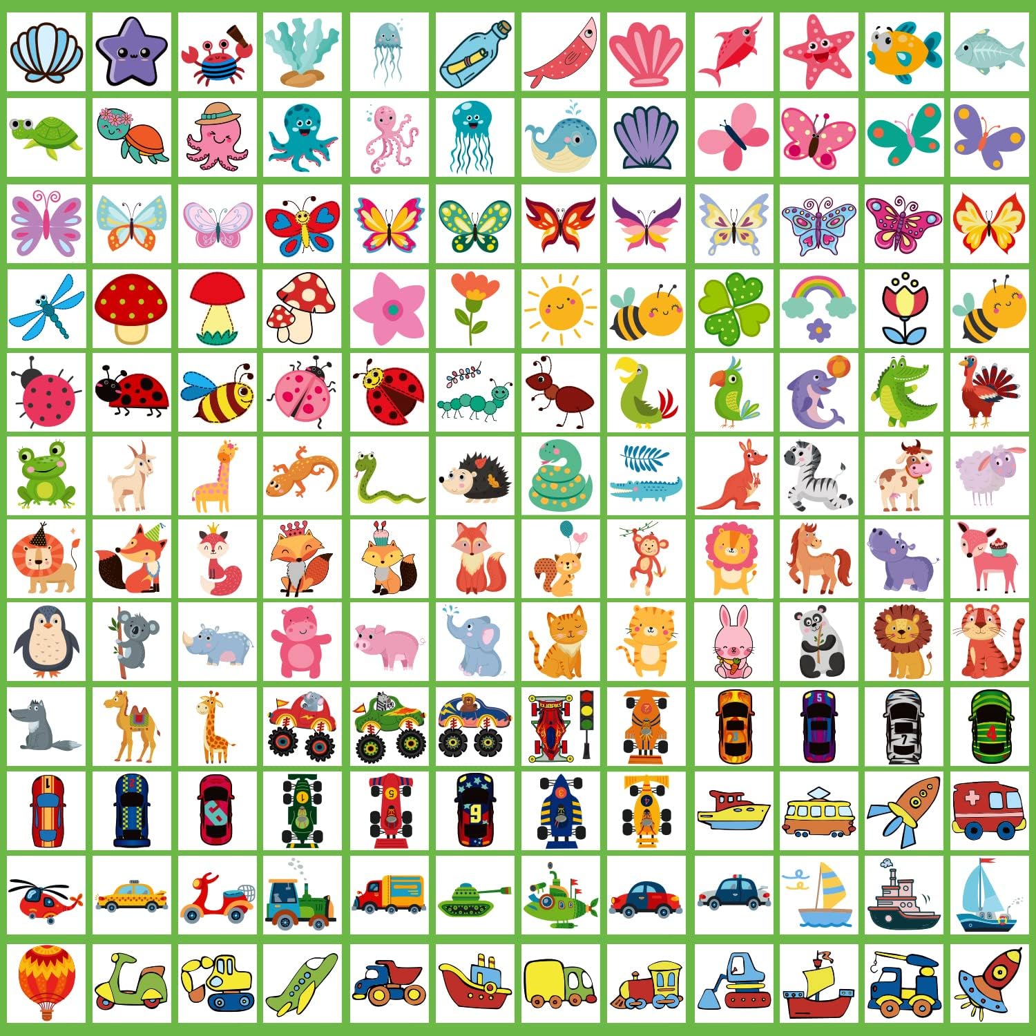 PARTYWIND 408 PCS Kids Tattoos for Party Supplies, Individually Wrapped Sheet Temporary Tattoos Stickers for Kids Goodie Bag Stuffers, Fun Birthday Party Favors - Mixed