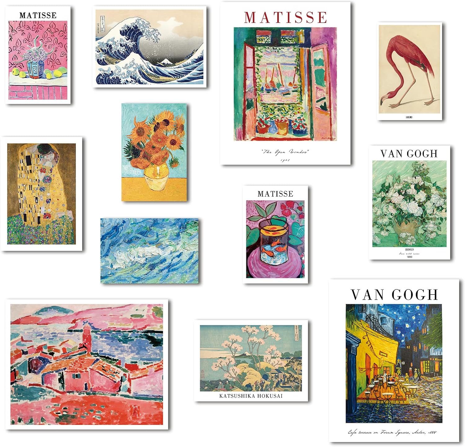 Paintings - VIYYIEA Colorful Master Wall Art Prints Home Decor, Maximalism Wall Decor Aesthetic Famous Artwork Painting Pictures Set, Vintage Gallery Art Prints Posters Unframed for Bedroom Living Room Decor