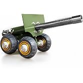 TIETHEKNOT Stainless Steel Mini Cannon Model with Recoil Mechanism - Perfect for Outdoor Games and Collectors&rsquo; Gift Firecracker(Four Wheels)