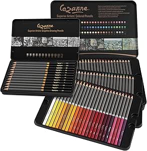 Cezanne Color and Graphite Pencil Set - Professional Artist Quality Drawing and Coloring Pencils Break Resistant Leads with Triple Coated Barrels