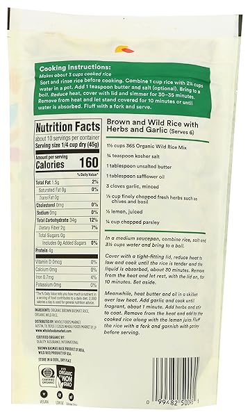 365 BY WHOLE FOODS MARKET, ORGANIC WILD RICE MIX, 16 OUNCE