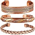Touchstone Copper Bracelet Tibetan Style. Hand Forged with Solid and High Gauge Copper Jewelry Cuff for Women Men. Combo of Different Designs
