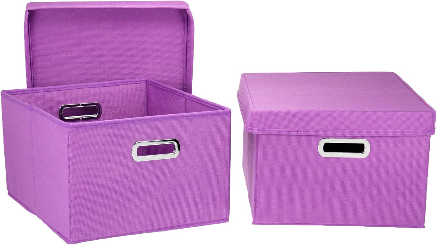 Household Essentials Fabric Storage Boxes with Lids and Handles Home Storage Baskets