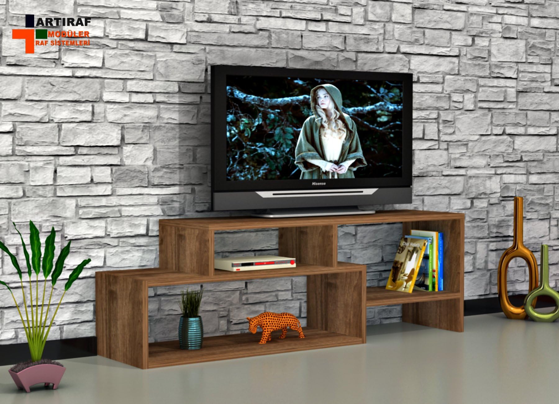 Oyo Concept TV Stand/TV Stand/Wall Unit/TV Cabinet Wall Unit - Wallnuss