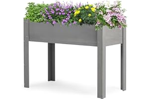 Mederla 40x20x31 inch Raised Garden Bed with Legs, Elevated Wooden Planter Box for Outdoor Plants Flowers Fruits Vegetable Herb Growing