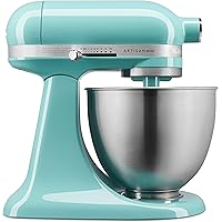KitchenAid KSM3311XAQ Artisan Mini Series Tilt-Head Stand Mixer, 3.5 quart, Aqua Sky Blue