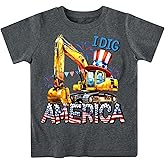 Kids4ever Boys T-Shirts Cotton Alphabet Truck Pattern Short Sleeve Toddler Tee Shirt for 2-6 Years Old