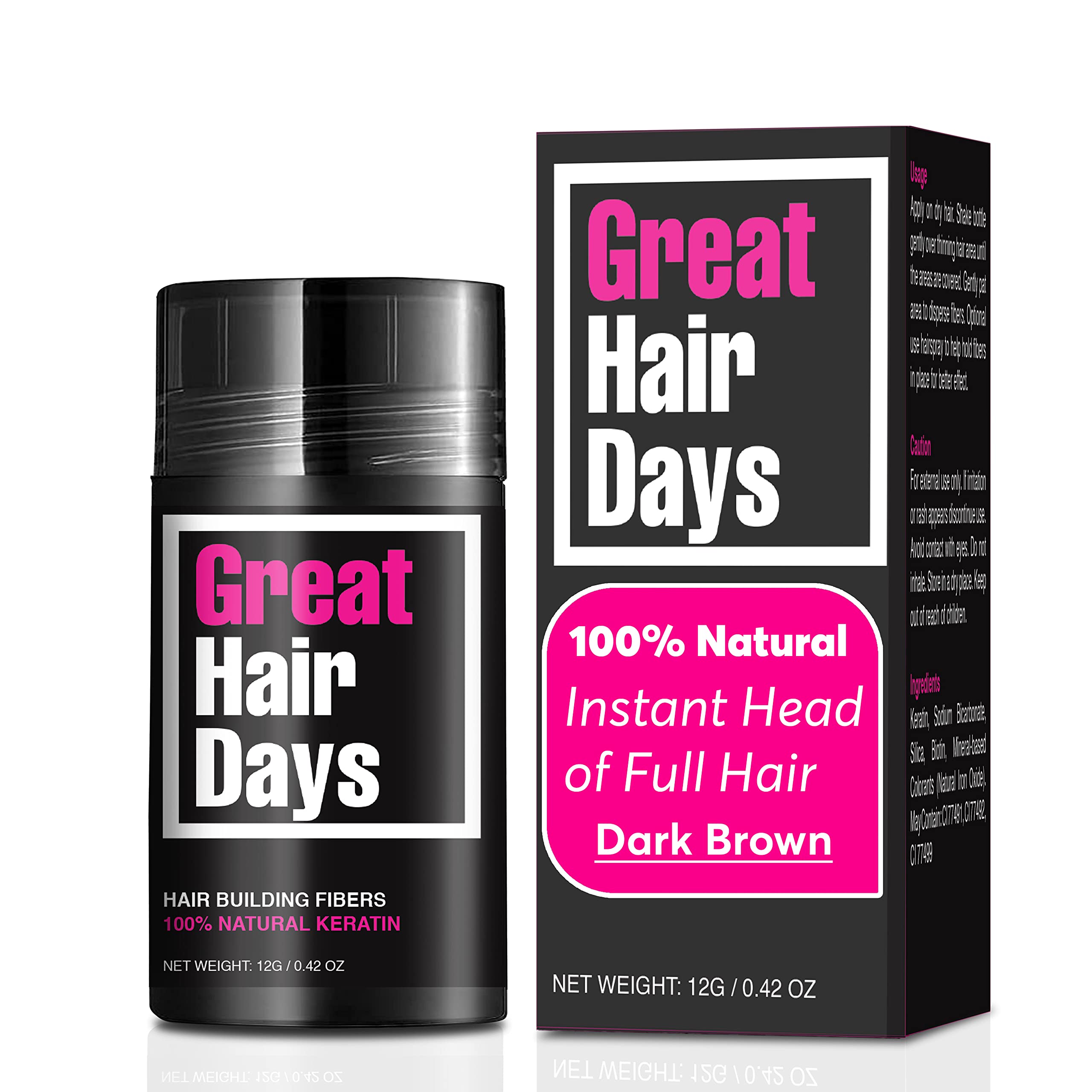 Gra Mathair Mua Great Hair Days Hair Building Fibers, Natural Keratin Hair ...