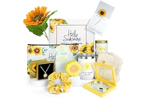 WOMRICH Sunflower Gifts for Women,Birthday Gifts for Women,Sending Sunshine Gift,Thank You Gifts,Care Package,Thinking of You Gifts for Women Mom Grandma Sister Best Friend,Graduation Gifts for Her