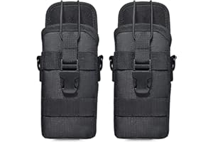 HYS Tactical Holster Nylon MOLLE Radio Pouch, Universal Walkie Talkie Holder for Police Vest, Motorola Midland President Cobra Uniden Handheld CB Radio