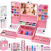 Kids Makeup Sets for Girls 5-8, 74 Pcs Kids Makeup Kit for Girls Non-Toxic Washable Real Cosmetic Set, Play Make Up Kit, Toddlers Birthday Gifts Princess Toys for 3 4 5 6 7 8 9 10 11 12 Year Old