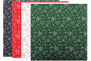 Abaodam 4pcs Christmas Snowflake Fabric household decor DIY sewing fabrics craft making fabrics crafts patch