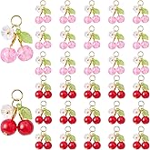 COGCHARGER Cherry Charms for Jewelry Making Bulk Cute Fruit Flower Charms for Bracelet Earrings Necklace