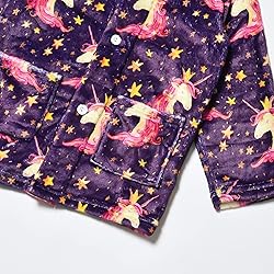 Jxstar Plush Fleece Pajamas for Girls Star Unicorn