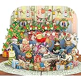 HEARTAGS- Pop Up Christmas Card Cats, 3D Cat Christmas Card Pop Up, 6x8 in Popup Holiday Gretting Cards For Kids, Mom, Dad, Son, Daughter, Husband, Wife, Sister, Adults With Envelope and Message Note