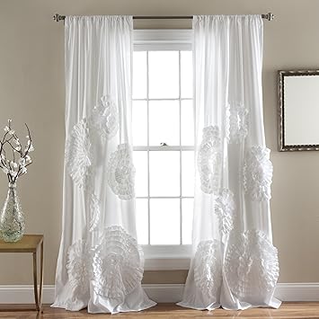 Lush Decor Serena Window Curtain Panel 84 X 54 White Amazon In
