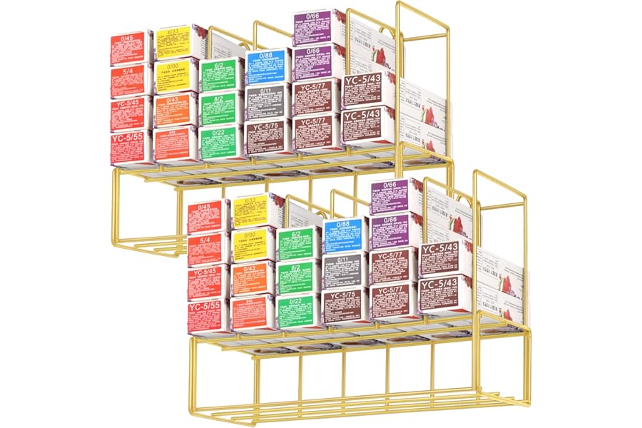 Meudid Hair Color Organizer for Salon – 2 PCS Metal Hair dye Tube Racks Storage Wall Mounted Cabinet Available