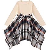 YOURUIKEY Girls Dress Girl Fall Outfit Teen Girl Casual Dresses Irregular Dresses for Kids