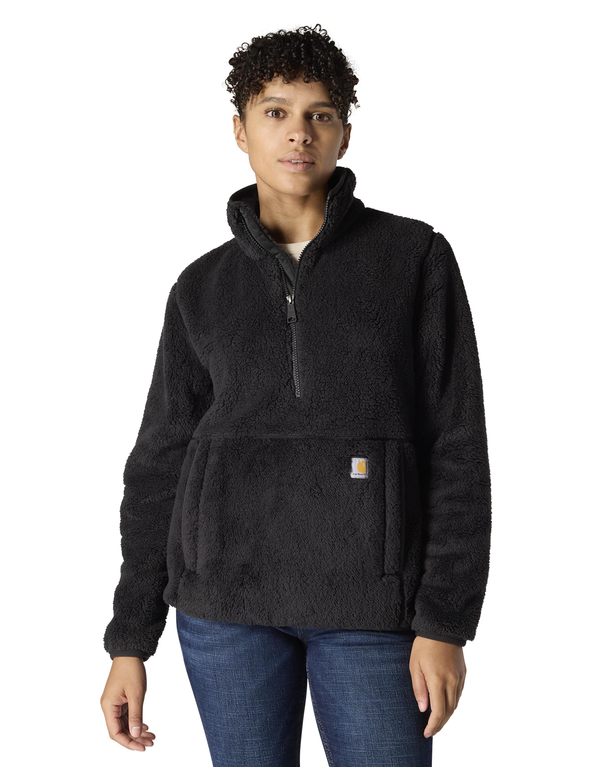 Carhartt Women’s Loose Fit Fleece Pullover, Black, 2X