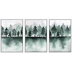SIGNWIN 3 Piece Framed Canvas Wall Art Abstract...