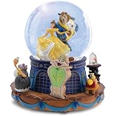 The Bradford Exchange Disney Beauty and The Beast Musical Snow Globe, Rotating Base with Movie Characters, Collectible Glitter Globe
