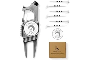 Birdie Days Ball Marker and Magnetic Divot Tool Gift Sets | Antique Silver or Brass Finish | 2 Markers | 1 Multi-Functional Golf Divot Repair | Bottle Opener | Groove Brush Cleaner | Premium Gift Box