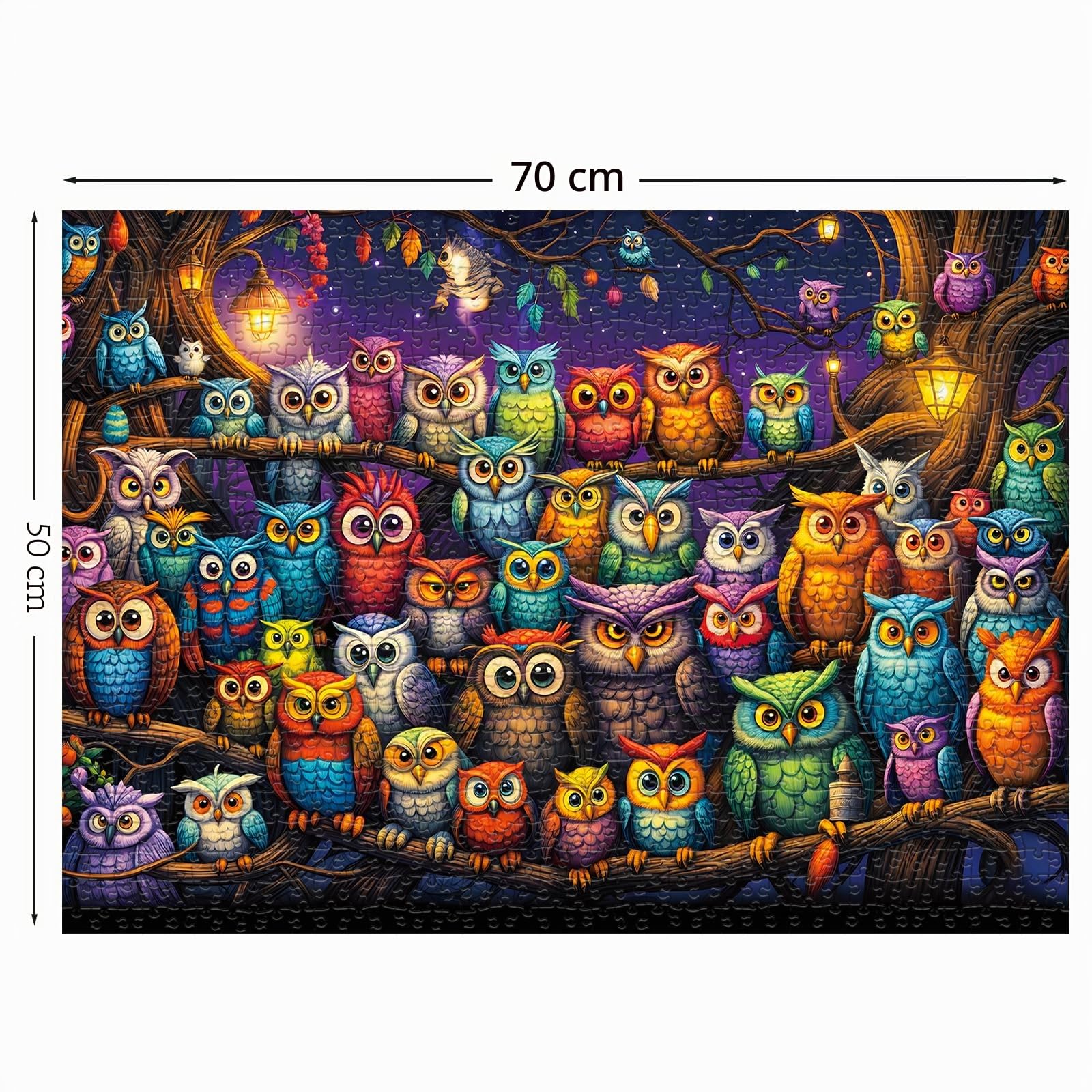 TangComplete Puzzle 1000 Teile für Erwachsene und Kinder, Impossible Game, Puzzles-Geschenk, Clevere Rätsel, Puzzles Farbenfrohes, Puzzle mit Magischer Eule-Motiv 2