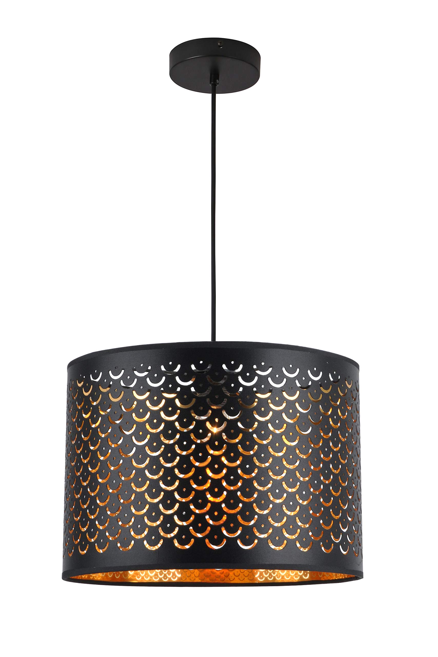 Tafunker Fabric Pendant Light Shade, Black, E27 Socket, Bulb not Included, Modern Ceiling Lamp Fitting for Bedroom, Living Room, Dining Area (1L)