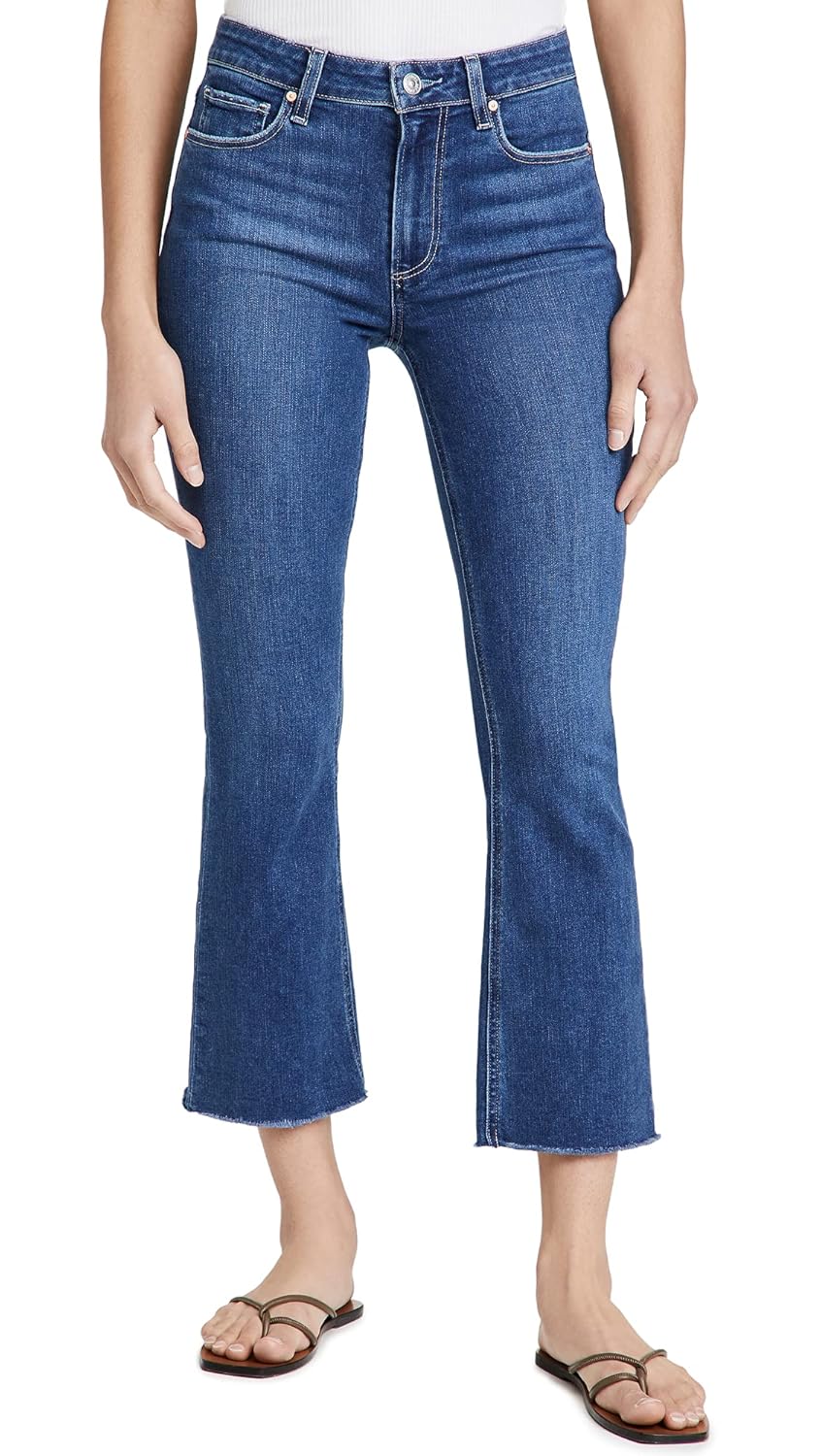 Buy PAIGE Women's Colette Crop Flare Jeans with Raw Hem at Amazon.in