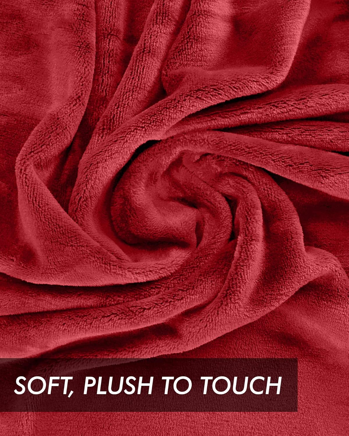 Utopia Bedding Fleece Blanket Queen Size Burgundy 300GSM Luxury Bed Blanket Fuzzy Soft Blanket Microfiber: Home & Kitchen