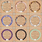 YVVLEE 9Pcs Cross Bracelets for Women Men Natural Stone Beaded Christian Bracelets Set Religious Cross Beads Bracelet Faith Easter Bracelets Jewelry