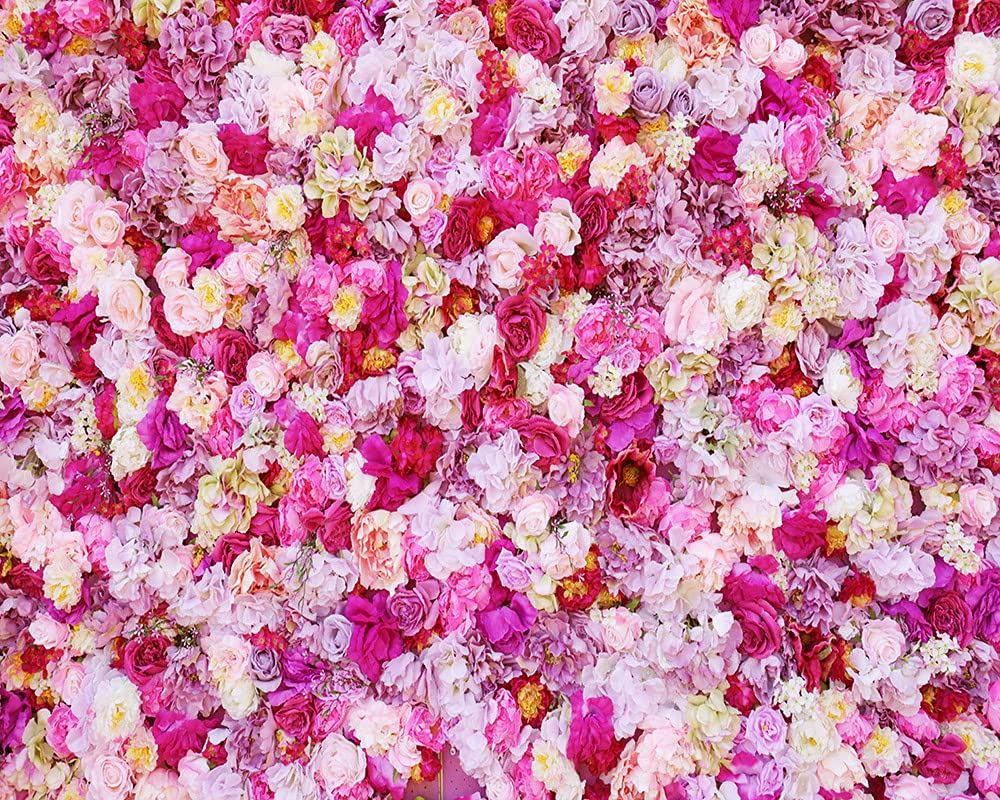 Haosphoto 7X5FT Floral Wall Backdrop for Photography Flower Backdrop Rose Background for Newborn Baby Shower Girls Birthday Valentine's Day Bridal Shower Wedding Anniversary Photo Studio Props HS157