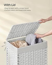 SONGMICS Laundry Hamper with Lid, 23.8 Gallon