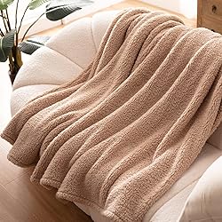 Bertte Fluffy Sherpa Throw Blanket Ultra Soft Warm