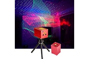 Sharelife Mini Portable RG Hypnotic Aurora Mixed Blue Star Projector Tripod USB Light Built-in 1200MA Rechargeable Battery for Home Party DJ Outdoor Stage Lighting Effect DP-AS100