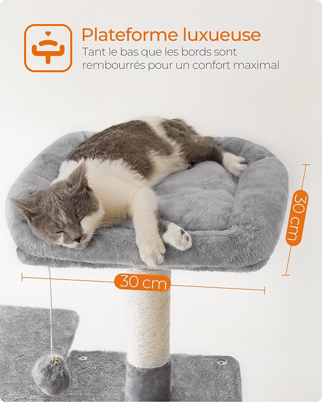 Arbre à Chat, Hauteur 143 cm, Taille M, Multi-Niveaux