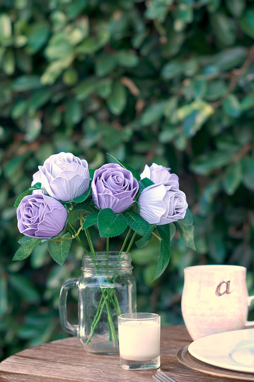 Amazon Com Kira Home 2 75 25 Pack Artificial Flowers Purple Roses With Stems Real Looking Fake Flowers For Diy Projects Wedding Baby Shower Home Decor Charming Gift Box Furniture Decor