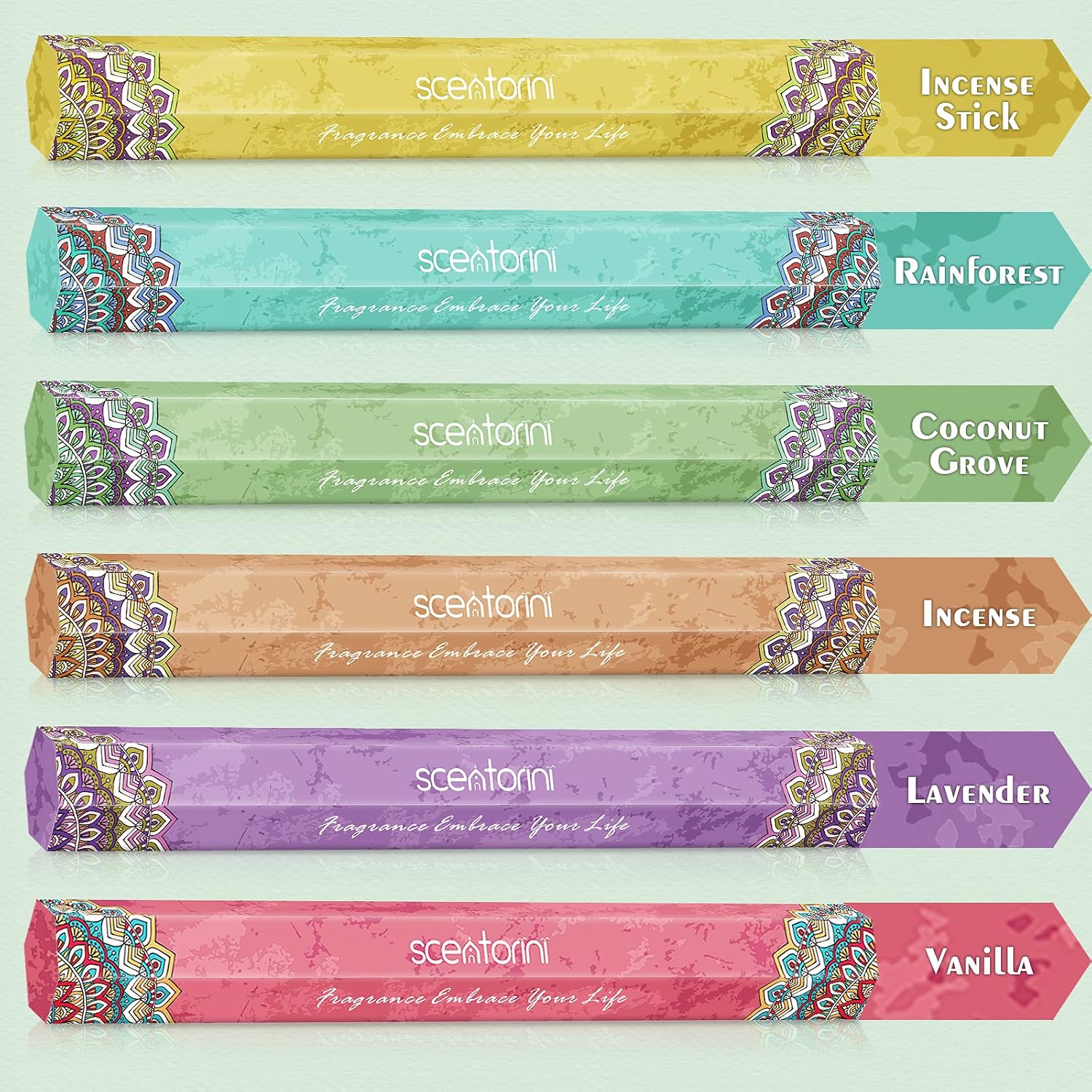 Scent-Hi Incense Sticks Multipack, 120 Sticks, With Holder, 6 Scents Incense Stick Kit for Christmas Church, Yoga, Wedding, Meditation - Image 3