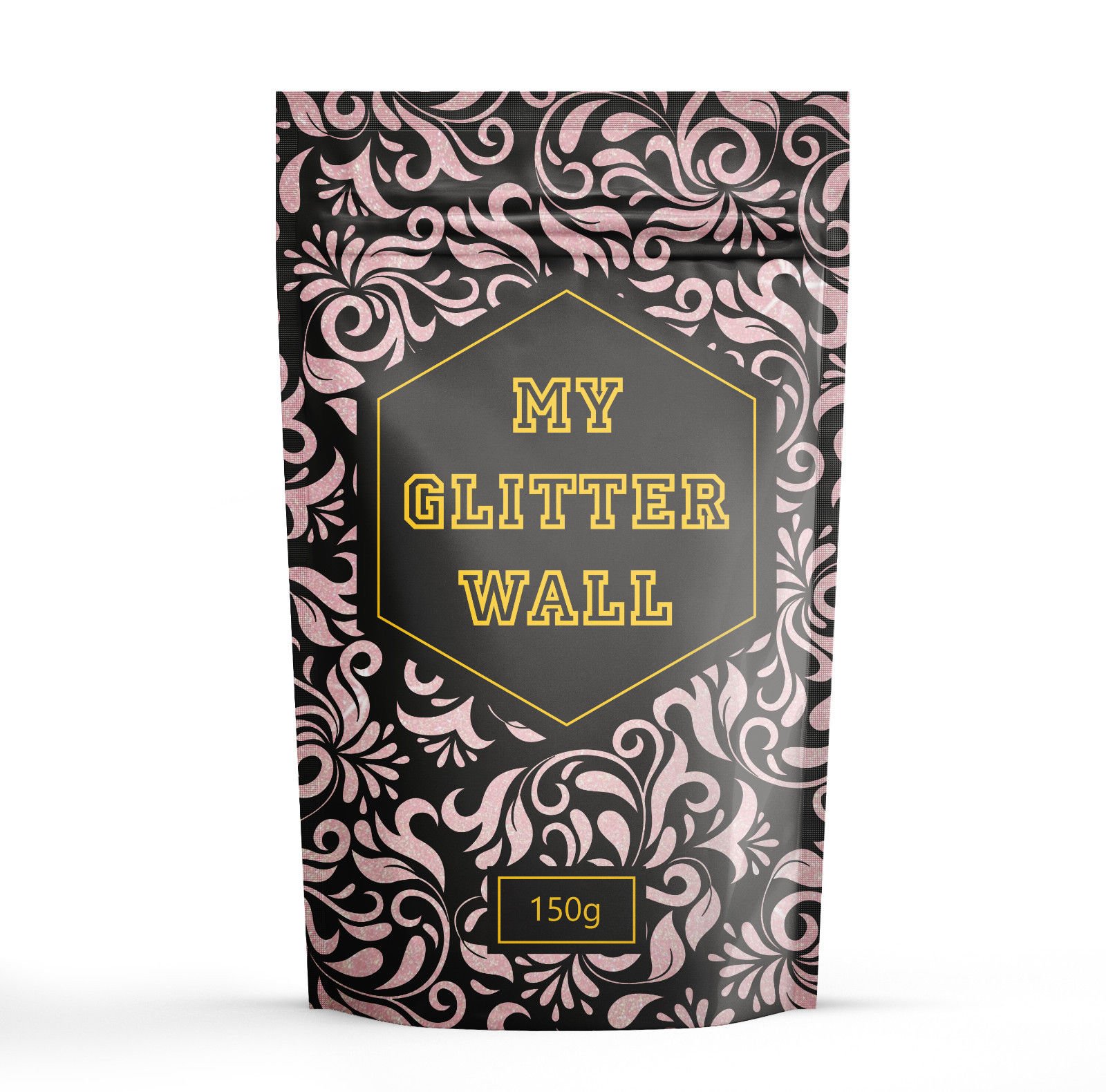 CrystalsRus Baby Pink Silver 150G MyGlitterWall Glitter for Emulsion Paint - Glittery Wall Decorations - Paint Additive for Ceilings, Wood, Matt, Gloss - Perfect for Indoors and Outdoors