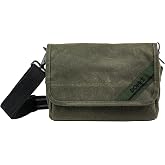 Domke F-5XB Crossbody Small Camera Bag for 1 Mirrorless Camera, Green | Everyday bag with 5 compartment organization Belt Loop or carry strap, DSLR, rangefinder, or digital camera, Durable Canvas