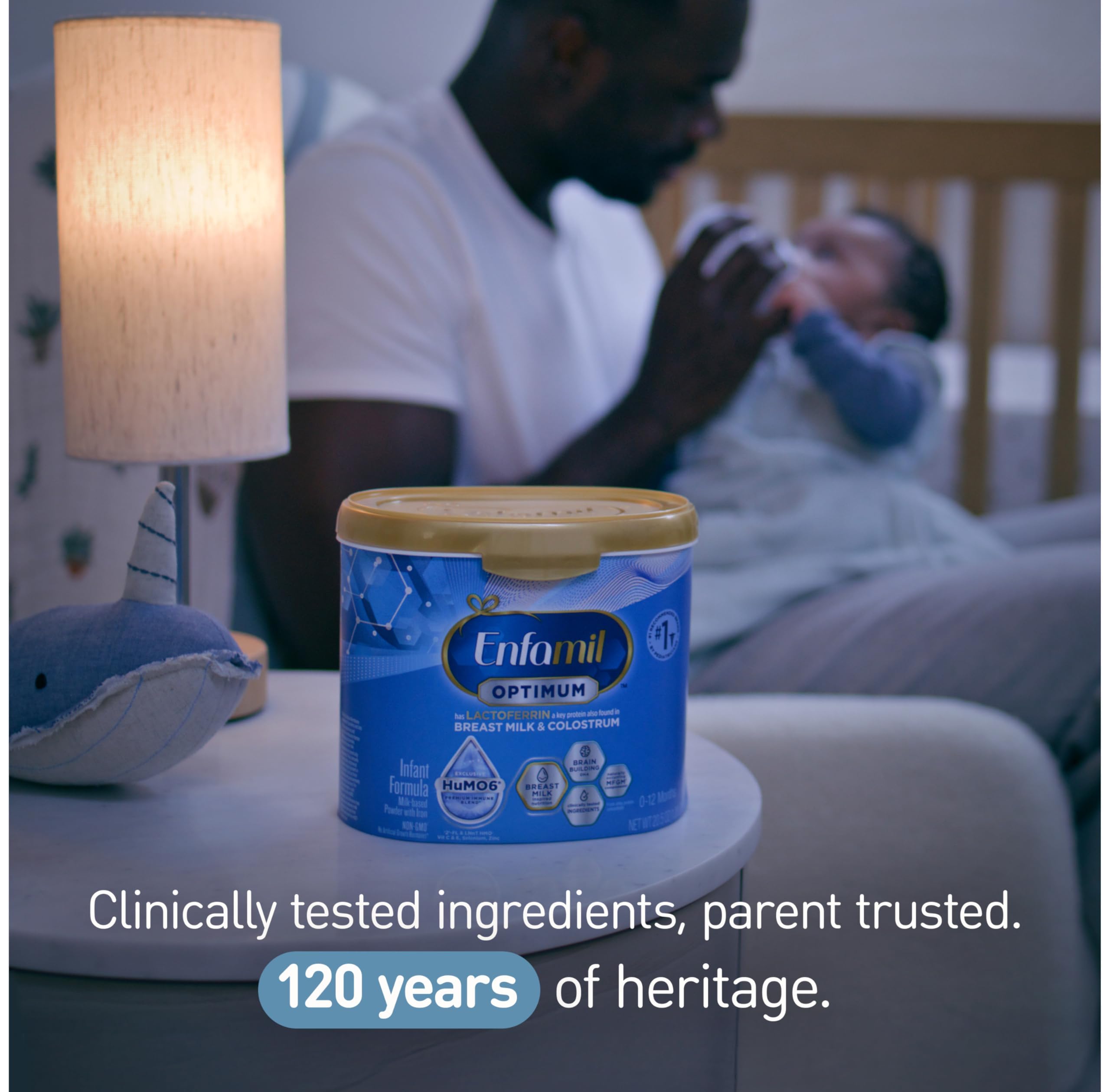 Enfamil Optimum (Enspire), Our Closest Formula to Breast Milk, Immune-Supporting Lactoferrin and Brain-Supporting DHA Baby Formula, Powder 20.5 Oz Tub