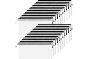 Smarpau Mesh Zipper Pouch, 24 Pack 9.3" x 4.7" Plastic Zipper Pouches for Organizing, Multipurpose Waterproof Zipper Bags for Travel, Office, Home Storage, Black