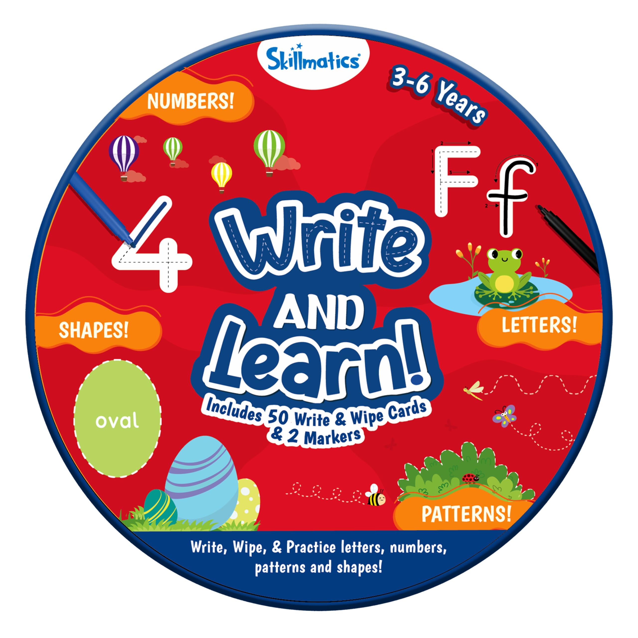 Skillmatics Write & Learn Cards for Toddlers - Letters, Numbers, Patterns & Shapes, Preschool Learning, Reusable, Gifts for Kids Ages 3, 4, 5, 6 โ image 1